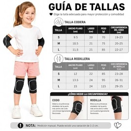 2 Pares de Rodilleras y Coderas Deportivas para Niños y Niñas, Protectores con Acolchado Engrosado, Elásticas, Antideslizantes y Transpirables, para B