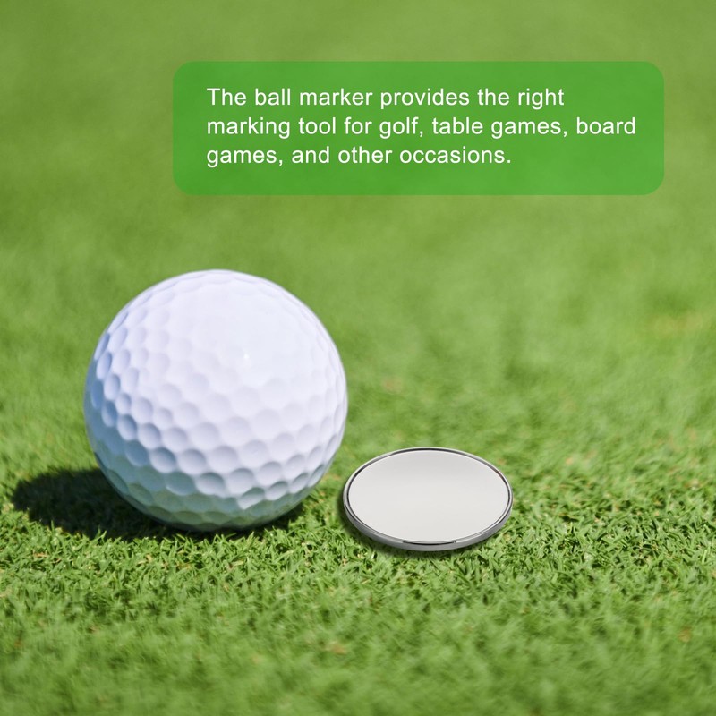 PATIKIL Golf Ball Markers 1" 6pcs Metal Blank Ball Marker