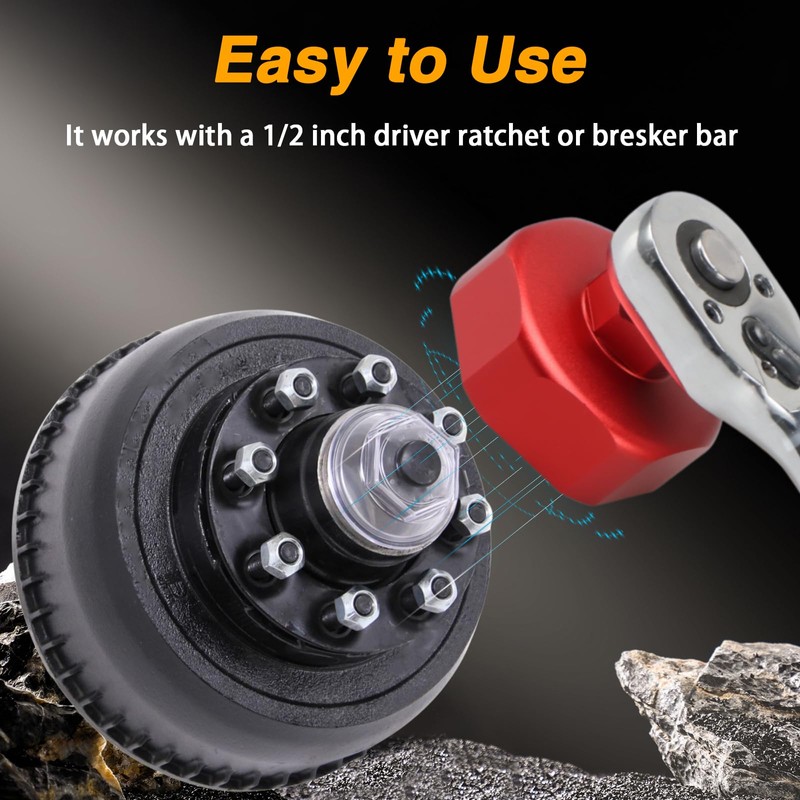 KPALAG Aluminum Trailer Axle Hub Oil Bath Cap Wrench Compatible