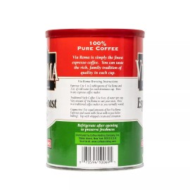 Via Roma 2 Pack VIA ROMA Italian Espresso Coffee, Pure Italian Ground Coffee, 10.5 oz