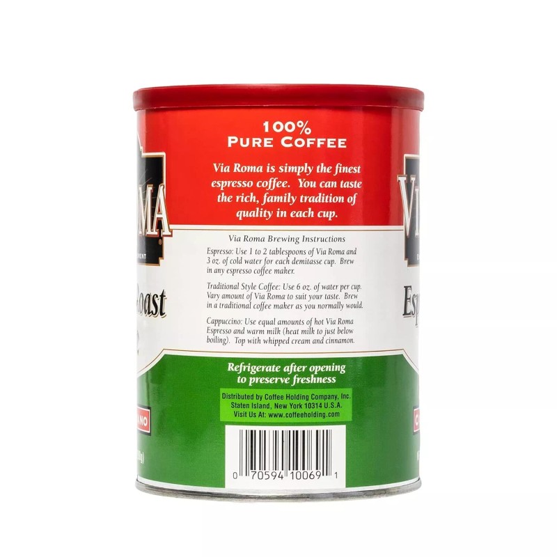 Via Roma 2 Pack VIA ROMA Italian Espresso Coffee, Pure