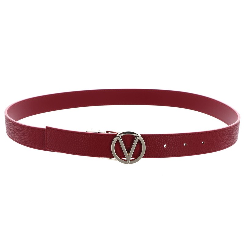 VALENTINO Roof Plaque Buckle Belt W115 Rosso Scuro/Oro - Can