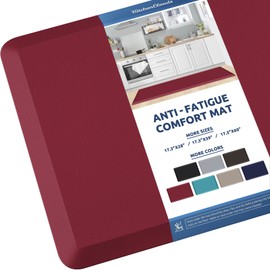 KitchenClouds Kitchen Mat Cushioned Anti Fatigue Kitchen Rug 17.3"x60" Waterproof Non Slip Kitchen Rugs and Mats Standing Desk Mat Comfort Floor Mats for Kitchen House Sink Office (Red)