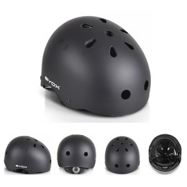 Byox Y09 Children's Protective Helmet for Skater Size M Adjustable 54-58 cm 11 Holes Black