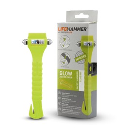 Lifehammer Brand Safety Hammer, the Original Emergency Escape and Rescue Tool with Seatbelt Cutter, Made in the Netherlands, Glow Yellow