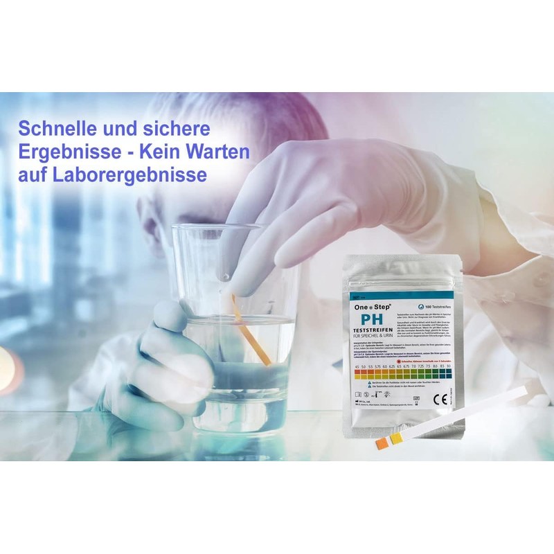 100 One+Step pH Test Strips for Urine and Saliva, pH