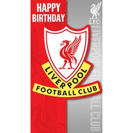 Liverpool FC LP047 Die-Cut Card Crest Birthday Card, Multi Colour, 12.8 x 0.2 x 23.2 cm, 9 x 5 inch