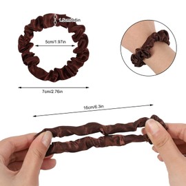 Fuguan 16 Pcs Satin Hair Scrunchies Pack Silk Hair Ties for Thin Hair Elastic Soft Chouchou pour Cheveux Thick Ponytail Holders Silk Scrunchies for Girls Ladies