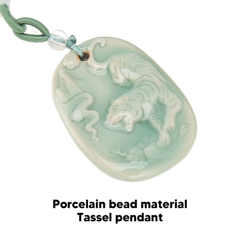 Tassel Pendant Chinese Zodiac Pattern DIY Porcelain Beads Light Weight