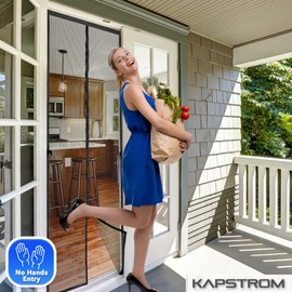 Magnetic Screen Door (38 x 83 inch, Black) Fits Door Size 36" x 82", Heavy-Duty Reinforced Hands-Free Mesh Curtain, Pet-Friendly, Keeps Out Bugs by KapStrom