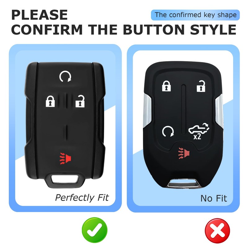 CHENZLIN for GMC Chevy Key Fob Cover 4-Button Case Keychain