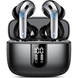 IKT Bluetooth Headphones, In-Ear Headphones, Wireless Bluetooth 5.3 with 50H Deep Bass, 2024 Wireless Headphones, Noise Cancelling Earbuds with 4 ENC Mic, IPX7 Waterproof Earbuds, USB-C