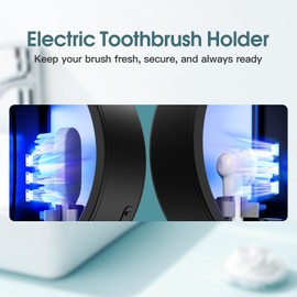 YenLove Upgraded Toothbrush Holders for Bathroom, Tooth Brush Holders Wall Mounted,Toothbrush Holder Organizer with LED Smart Screen,Cleaning and Drying Fits All Toothbrushes for Home & Travel