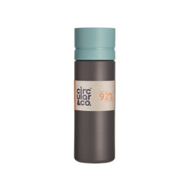 Circular and Co Leakproof 600ml Reusable Water Bottle made from 92% Single-Use Bottles (Grey Bottle & Blue Lid)