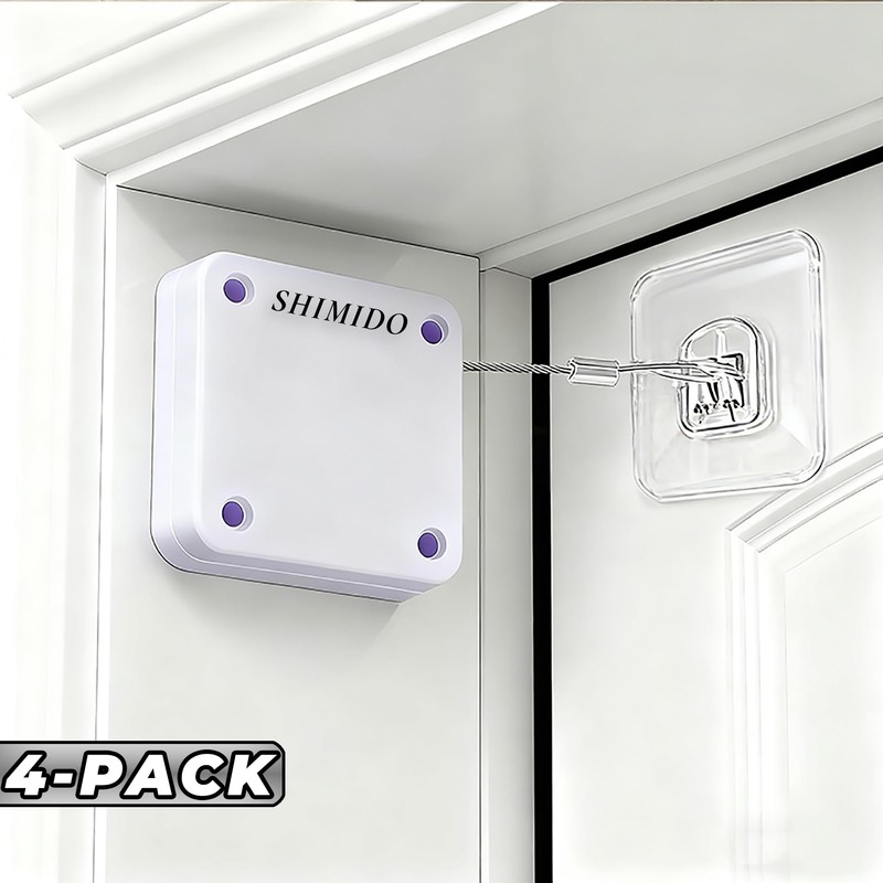SHIMIDO Upgraded Retractable Automatic Door Closer - Tool-Free Installation, Powerful