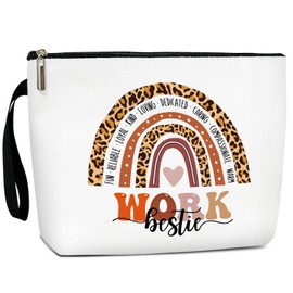 GOODBANER Work Besties Gifts for Women Cosmetic Bag, Birthday Gifts for Coworker Female Colleague Thanksgiving Gifts Makeup Bag, Funny Coworker Gifts for Women Christmas Gifts Zipper Pouch /03