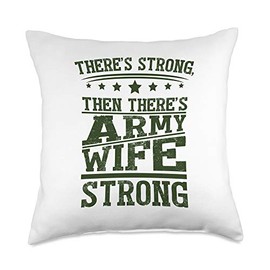 USA Hero Pride Nation Proud Army Wife Strong Veteran Military Family Throw Pillow, 18x18, Multicolor