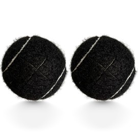 HiBallBall 2 Pack Precut Tennis Balls for Walkers, Heavy Duty Glide Balls for Walkers & Furniture Legs - Universal Floor Protectors, Long Lasting & Easy Installation (Black)