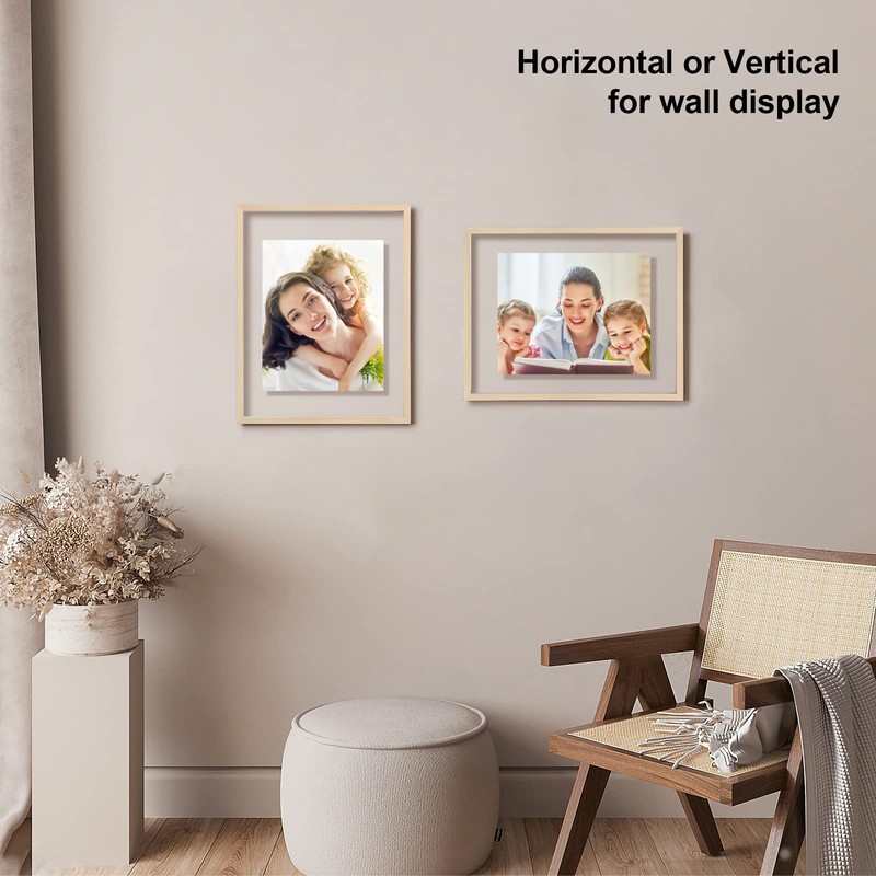 Egofine 11x14 Floating Frames Set of 2, Double Plexiglass Picture