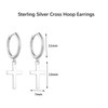 Hmzidz Women's Earrings Cross, Hoop Earrings Silver Small, Earrings 925