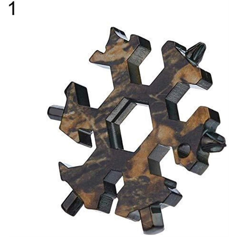 Tools Kits Creative Snowflake 19-in-1 Metal Spanner Screwdriver Bottle Opener