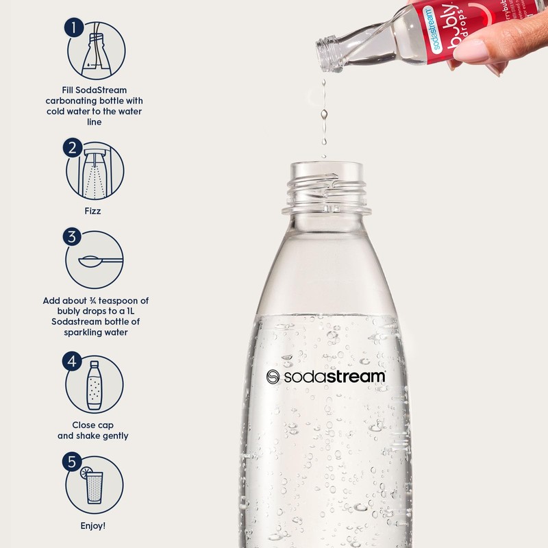 SodaStream bubly Drops, Raspberry, 1.36oz (Pack of 3)