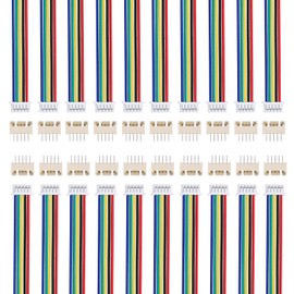 sourcing map 10 Pcs MX 1.25mm 5 Pin Single Head Male Connector Plug with 28 AWG 150mm Wire Cable and Female Motherboard Connector for Speakers,LED Light Strips,Small Appliances