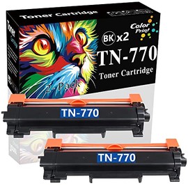 (2-Pack, 4,500 Pages) ColorPrint Compatible TN770 Toner Cartridge Replacement for Brother TN-770 TN 770 TN760 TN-760 Work with HL-L2370DW HL-L2370DWXL MFC-L2750DW MFC-L2750DWXL Printer