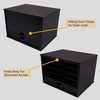 Victor Wood Midnight Black Collection, 4-Shelf Desktop Organizer, Black, (4720-5)