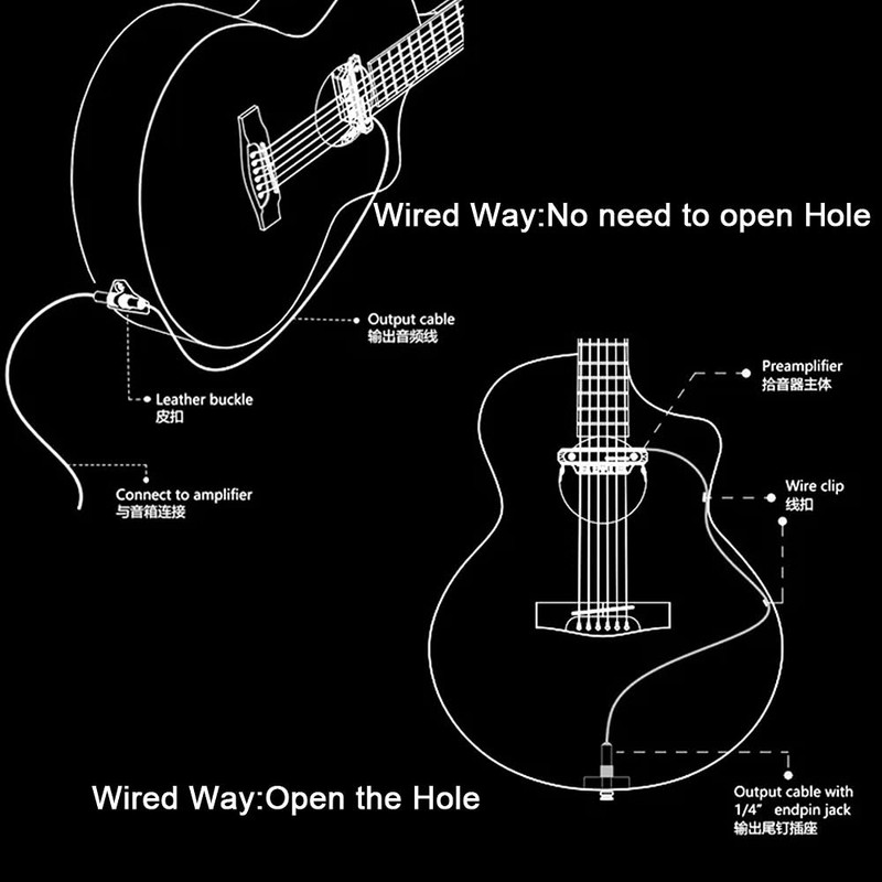 Wireless & Wired Acoustic Guitar Pickup System,Wireless Soundhole Pickup with