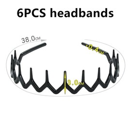 ZHUXILUDAO unisex Wavy headbands Plastic Headbands Unisex Fashion Zigzag Headbands (6 headbands, One size)