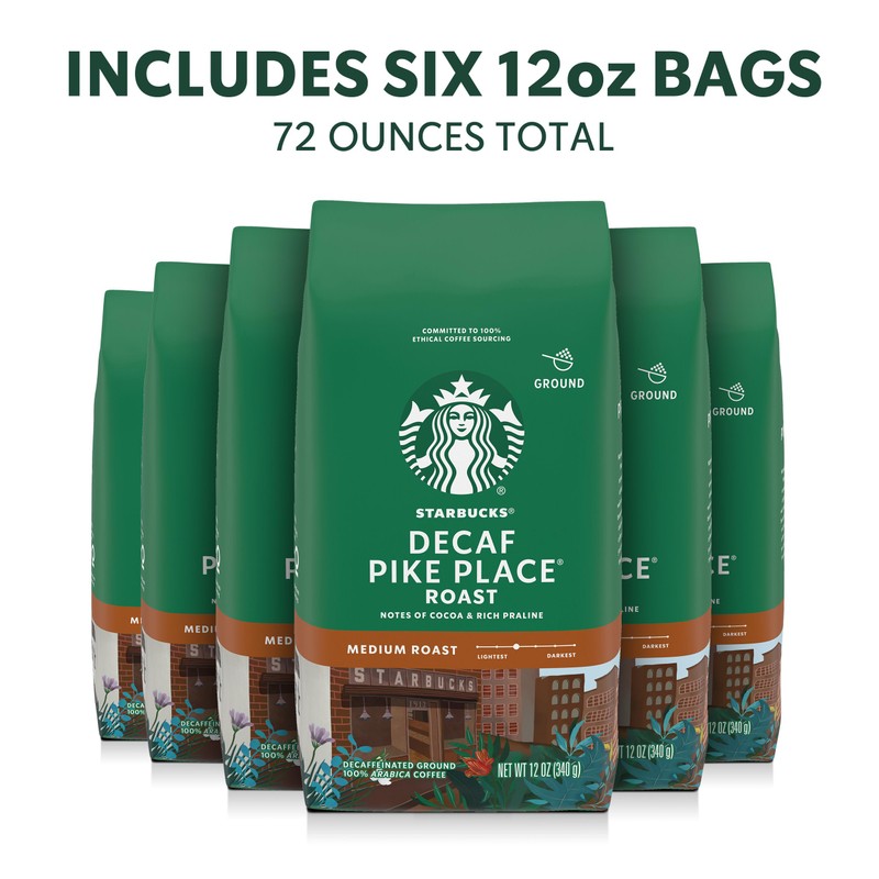 Starbucks Ground Coffee, Medium Roast Hot or Iced Coffee, Decaf