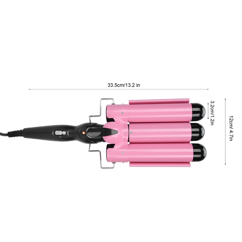 3 Barrel Curling Iron Wand Adjustable Hair Curler Waver Crimper