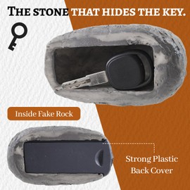 Stein Schlüsselversteck, Steinoptik, Geheimfachablage, realistisches Bild zum Verstecken, simulierter Schlüsselorganisator, ideal zur Aufbewahrung von Ersatzschlüsseln oder für Schnitzeljagden