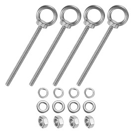 M METERXITY 4-Sets Stainless Eyebolt M6x100mm Shoulder Lifting Eye Bolt with Nuts Washers Male Screw Thread Ring Shoulder Eye Bolts Length 3.94 Inch for Suspending/Fastening