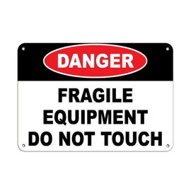 Danger Fragile Equipment Do Not Touch Style 2 Hazard Labels Vinyl Sticker Decal 8"