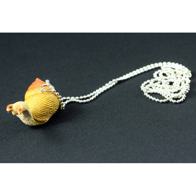 Miniblings Snail Necklace 80Cm Slug Shell Rubber