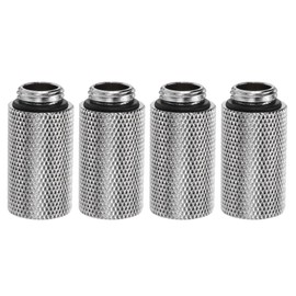 sourcing map 4pcs Water Cooling Adapter G1/4" Thread Male to Female 1.18" Column Length Mini Compression Fitting Copper Extender Fitting with O-Ring for Computer PC Water Cooled System, Silver