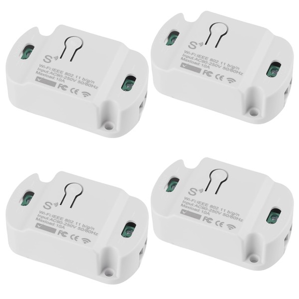 4 Pack Smart Lichtschalter Modul 10A, Mini Smart Home Sprachsteuerung/Timer,
