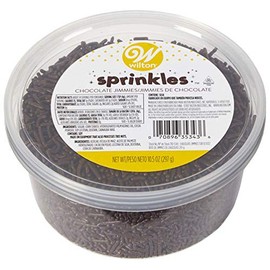Wilton Chocolate Jimmies Sprinkles 10.5 oz tub