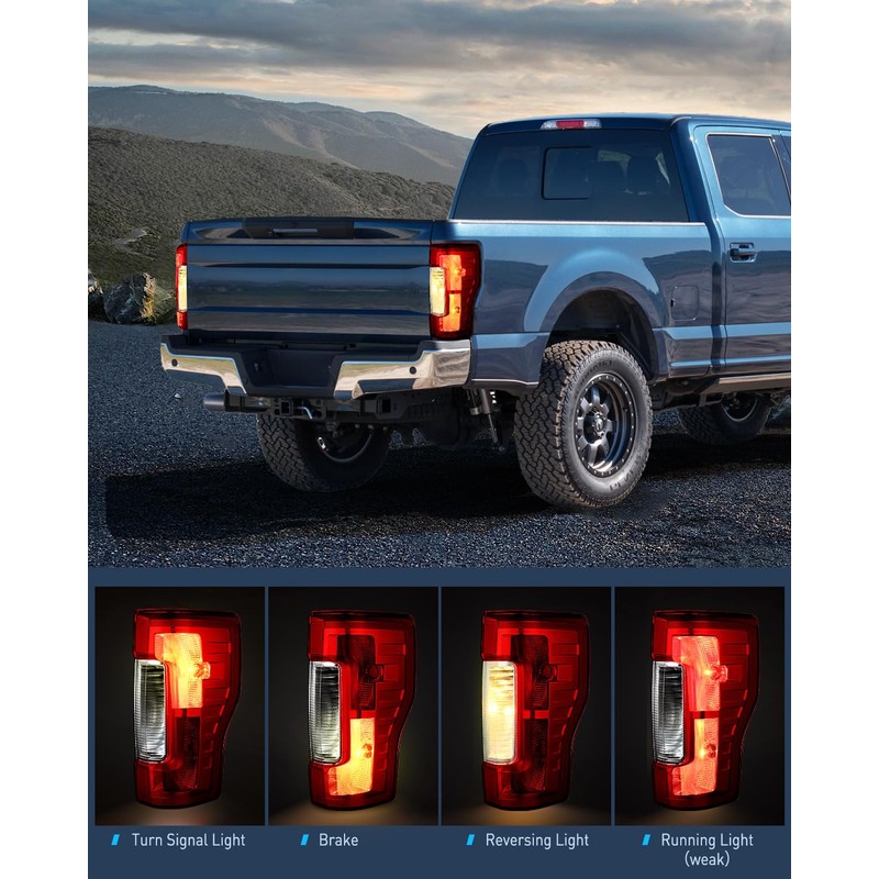 Nilight Taillight Assembly Compatible with 2017 2018 2019 Ford F250