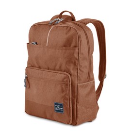 Skyway Luggage Rainier Simple Backpack, Eco-Friendly Made of 100% rPET Travel Laptop Bag for Women & Men, Flight Approved Carry On Bag, 19L, Moab Red