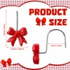 Yaocom 12 Pcs Red Bow Knot Shower Curtain Hooks Rustproof