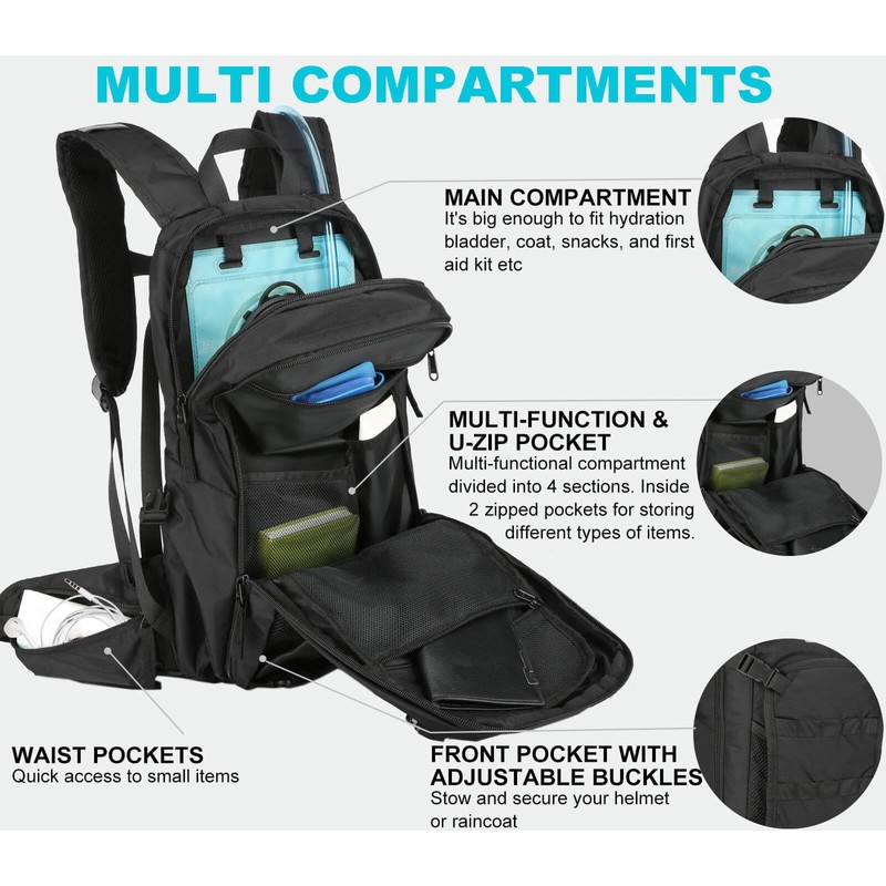 Arvano Hydration Backpack Cycling Backpack Hiking Rucksack with Hydration Bladder