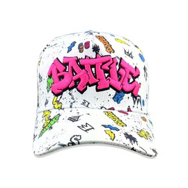 Battle Graffiti Trucker Hat, Moisture-Wicking, Breathable, 3D Embroidered Logo, 3 Colors (US, Alpha, One Size, Multi Color)