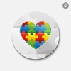 Unbranded Autism Heart Puzzle | 4'' X 4'' Round Decorative Magnet