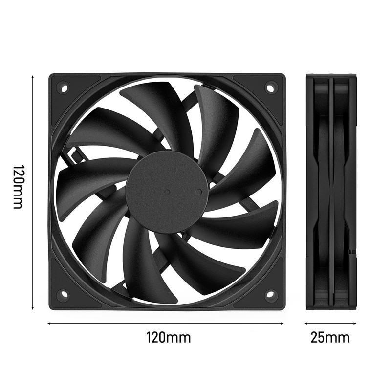 DARKROCK 3-Pack 120mm Black Computer Case Fans High Performance Cooling
