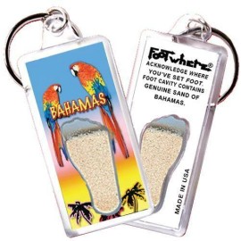 Bahamas FootWhere® Souvenir Keychain. Made in USA - BH106 - Chillin, Bahamas FootWhere® Souvenir Keychain