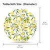 VVA Round Lemon Tablecloth Waterproof Washable Wipeable Resistant Polyester Lemon