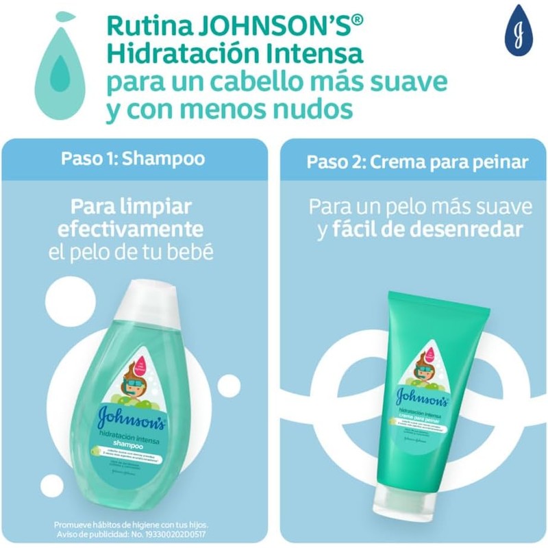 JOHNSONS Crema para Peinar Hidratación Intensa Infantil 200 ml
